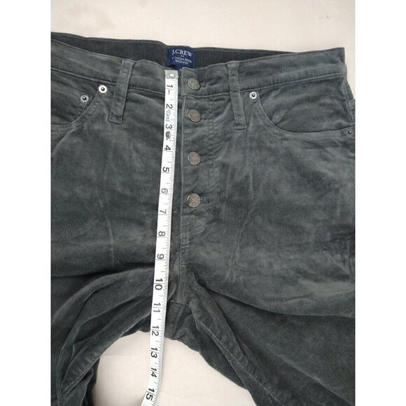 J Crew Women's 9" High Rise Skinny Fit Pants Gray Corduroy Button Fly Size 31 - Picture 3 of 12